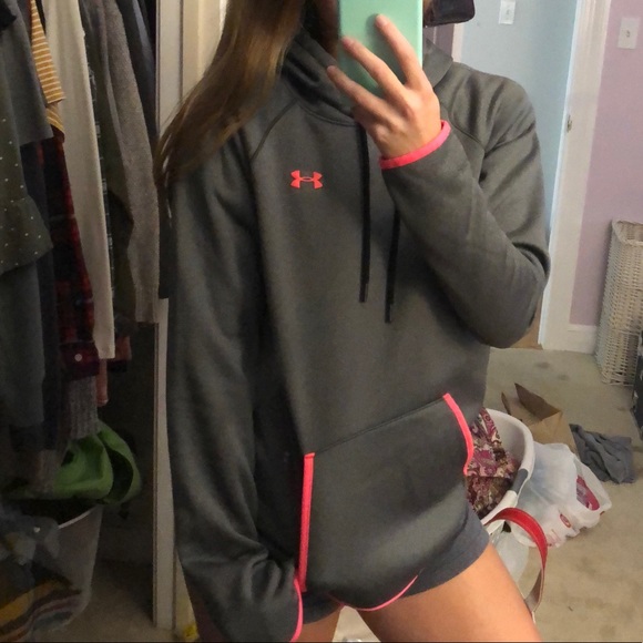 Gray and Pink UNDER ARMOR Hoodie - Picture 2 of 2